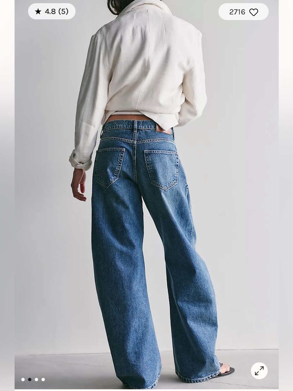 Free People We The Free Golden Hour Trouser Jeans 26 NWT Deacon Blue Pleated - Picture 3 of 13